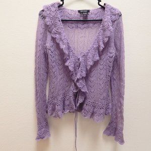 Karen Kane Petite Mohair Lavender Cardigan Sweater